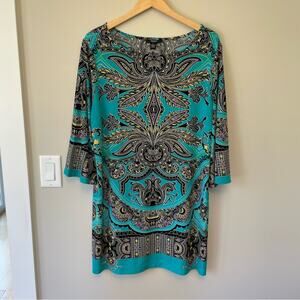 Alfani Woman Tunic/Dress Sz 2X Stretch Turquoise